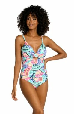 Waves Of Color Twist Keyhole One Piece