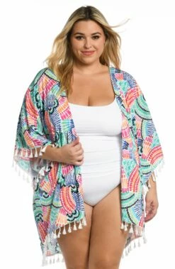 Waves Of Color Kimono -Lablanca Sales Shop LB3ZR63W MLT F 1
