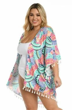 Waves Of Color Kimono -Lablanca Sales Shop LB3ZR63W MLT F 2