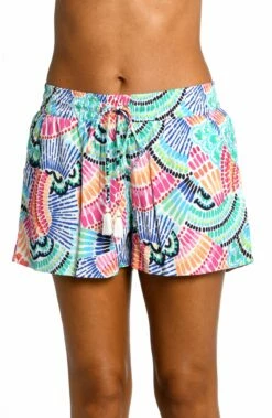 Waves Of Color Beach Shorts -Lablanca Sales Shop LB3ZR64 MLT F 1 Close Up