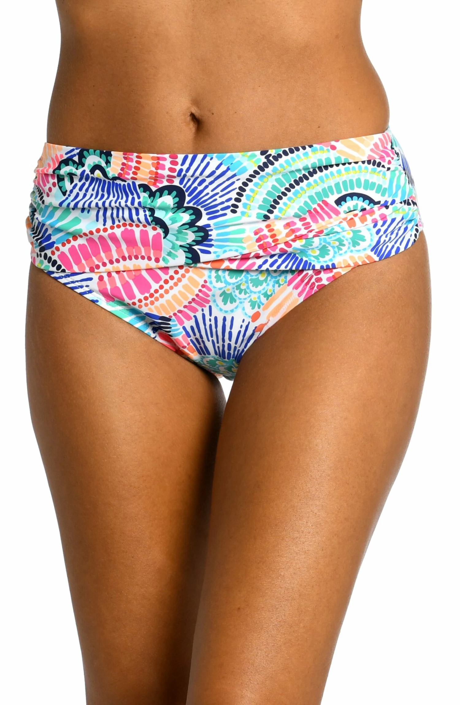 Waves Of Color Mid-Waist Sash Band Bottom 3 Waves Of Color Mid-Waist Sash Band Bottom