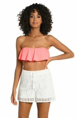 Waverly Covers Crochet Beach Shorts -Lablanca Sales Shop LB3ZW64 IVY F 1