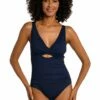 Island Goddess Cross Front Keyhole One Piece - Indigo -Lablanca Sales Shop LB3ZZ08 IND F 1