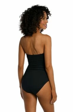 Island Goddess Shirred Bandeau One Piece - Black -Lablanca Sales Shop LB3ZZ13 BLK B 2