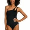 Island Goddess Strappy One Shoulder One Piece - Black -Lablanca Sales Shop LB3ZZ15 BLK F 1