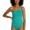 Island Goddess Strappy One Shoulder One Piece - Emerald 1 Island Goddess Strappy One Shoulder One Piece - Emerald -Lablanca Sales Shop LB3ZZ15 EMR F 1