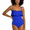 Island Goddess Ruffled Bandeau One Piece - Sapphire -Lablanca Sales Shop LB3ZZ20 SAP F 1