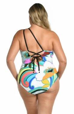 Sun Catcher Lace Back One Shoulder One Piece -Lablanca Sales Shop LB4BA14W MLT B 1