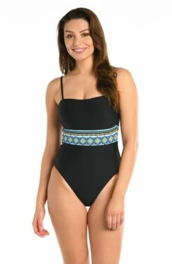 Running Wild Reversible Bandeau One Piece -Lablanca Sales Shop LB4BG13 TAN F 1