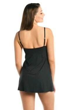 Island Goddess Swim Dress One Piece - Black -Lablanca Sales Shop LB4ZZ23 BLK B 1