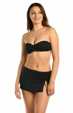 Island Goddess Asymmetrical Skirted Bottom - Black -Lablanca Sales Shop LB4ZZ92 BLK F 2