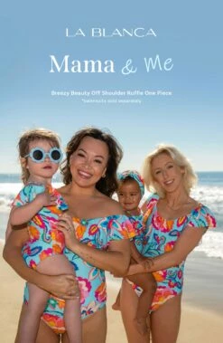 Breezy Beauty Off Shoulder Ruffle One Piece -Lablanca Sales Shop Mama MeLifestyleGraphic1