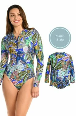 Mama And Me Neon Nights Rashguard And Hipster Bottom Set -Lablanca Sales Shop MamaandMeNeonNightsGraphic1