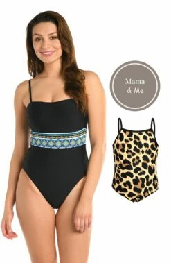Mama And Me Running Wild High Neck One Piece -Lablanca Sales Shop MamaandMeRunningWildGraphic2