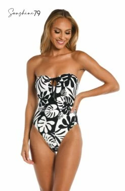 Sunshine 79 Optic Tropic Keyhole Bandeau One Piece 11 Sunshine 79 Optic Tropic Keyhole Bandeau One Piece -Lablanca Sales Shop SN3AH11 BLK F 2 Logo