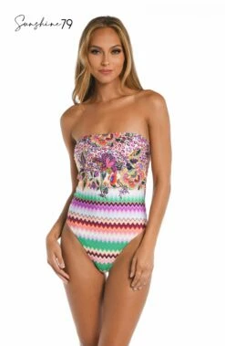 Sunshine 79 Flora Festival Bandeau One Piece -Lablanca Sales Shop SN3AY11 MLT F 3 logo