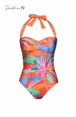 Sunshine 79 Trippy Tropics Bandeau One Piece -Lablanca Sales Shop SN4HA07 MLT 3D Logo