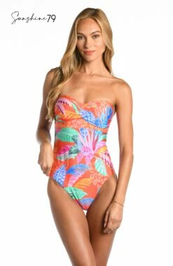 Sunshine 79 Trippy Tropics Bandeau One Piece -Lablanca Sales Shop SN4HA07 MLT F 2 Logo