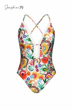 Sunshine 79 Bonita Floral V-Plunge One Piece -Lablanca Sales Shop SN4HE09 MLT 3D Logo
