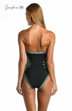 Sunshine 79 Palm Tree Paradise Bandeau One Piece -Lablanca Sales Shop SN4HG11 BLK B 2 Logo