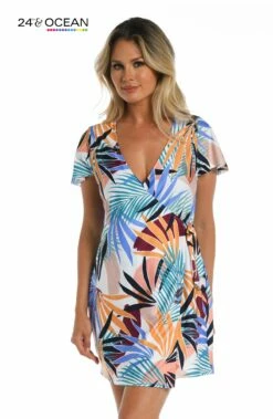 24th & Ocean To The Tropics Wrap Dress Cover Up