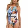 24th & Ocean To The Tropics High Neck Keyhole One Piece