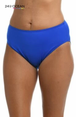 24th & Ocean Solid Mid Waist Hipster Bikini Swimsuit Bottom